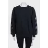 Men's black sweatshirt with a signature print