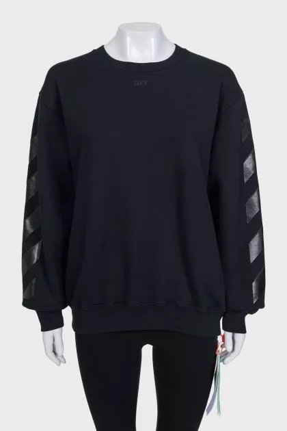 Men's black sweatshirt with a signature print