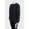 Men's black sweatshirt with a signature print