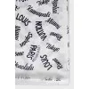 White scarf with signature print