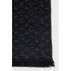 Black wool scarf with a 3D print