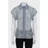 Blue shirt with tag