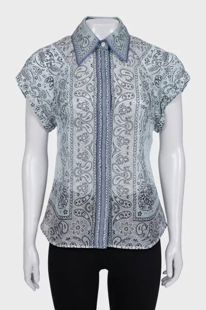 Blue shirt with tag