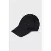 Black cap with brand logo