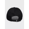 Black cap with brand logo