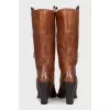 Brown boots with brand logo