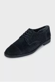 Black suede brogues