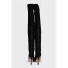 Black suede over-the-knee boots with a zipper