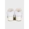 White insulated leather boots
