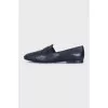 Leather ballet flats with elastic bands and logo