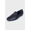 Leather ballet flats with elastic bands and logo