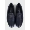 Leather ballet flats with elastic bands and logo