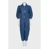 Straight-cut denim overalls