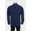 Men's blue straight-cut button-down shirt