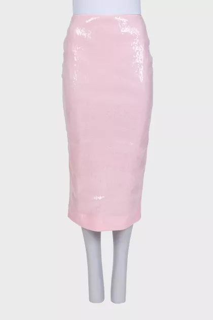 Pink embellished skirt with tag