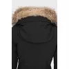 Black parka with a fur hood