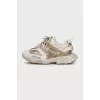 Gray Track sneakers made of mixed material