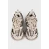 Gray Track sneakers made of mixed material