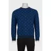 Men's blue jumper with a 3D print