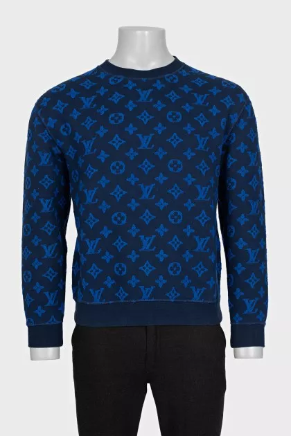 Men's blue jumper with a 3D print