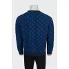 Men's blue jumper with a 3D print
