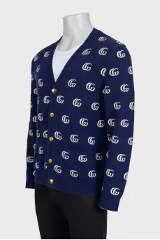Men's cardigan with a signature print