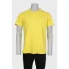Men's yellow t-shirt with shoulder panels