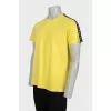 Men's yellow t-shirt with shoulder panels