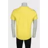 Men's yellow t-shirt with shoulder panels