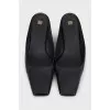 Leather mules with a medium heel