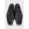 Leather mules with a medium heel