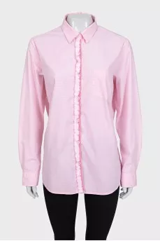 Pink shirt with a small check pattern
