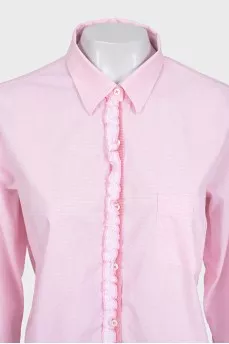 Pink shirt with a small check pattern