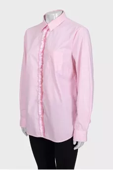 Pink shirt with a small check pattern