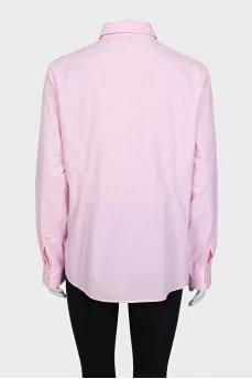 Pink shirt with a small check pattern