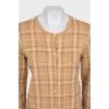 Brown cardigan with gold buttons