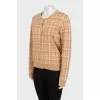 Brown cardigan with gold buttons
