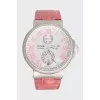 Silver watch decorated with diamonds