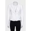 White cropped jacket with embroidery