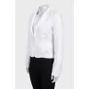 White cropped jacket with embroidery