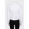 White cropped jacket with embroidery