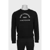 Men's black sweatshirt with a contrasting logo