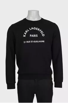 Men's black sweatshirt with a contrasting logo