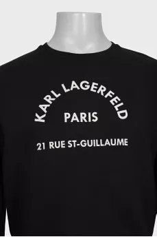 Men's black sweatshirt with a contrasting logo