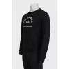 Men's black sweatshirt with a contrasting logo