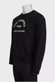 Men's black sweatshirt with a contrasting logo