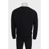 Men's black sweatshirt with a contrasting logo