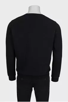 Men's black sweatshirt with a contrasting logo