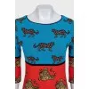 Combination dress with 3/4 sleeves