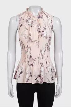 Pink pleated blouse
